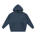 German Shepherd boxy hoodie in Navy with a small embroidered-look German Shepherd on the left chest