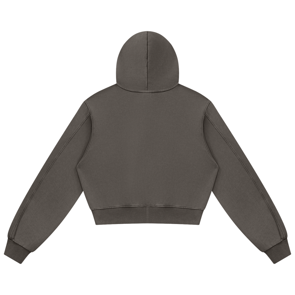 Plain back of the French Bulldog zip hoodie in Coffee