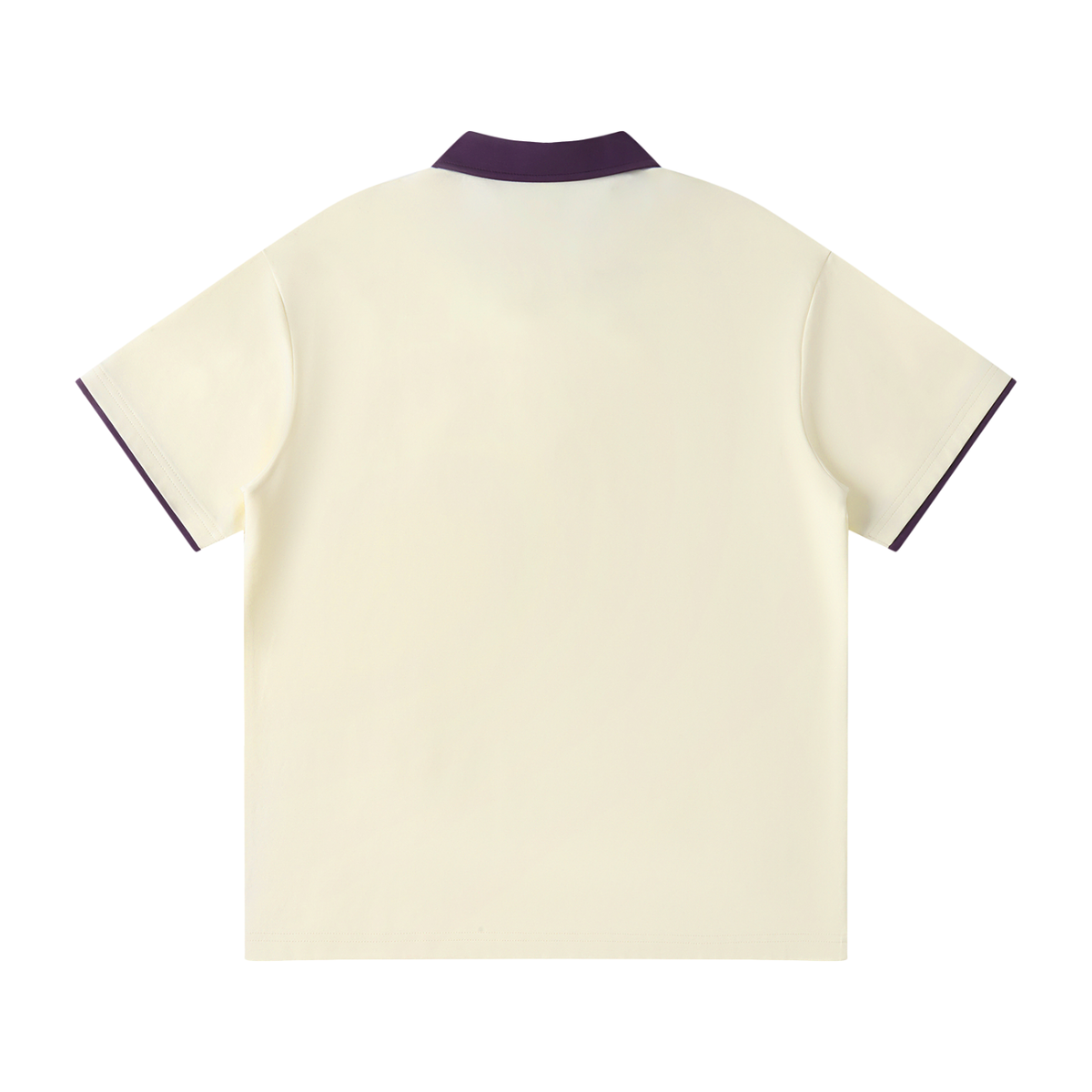 Contrast collar polo shirt with a small Vintage, Not Old badge on the chest