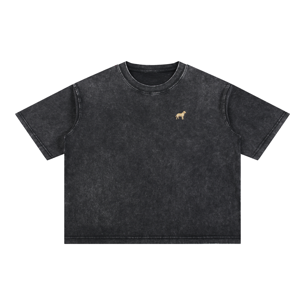 Labrador t-shirt in Black with a small embroidered-look Labrador on the left chest