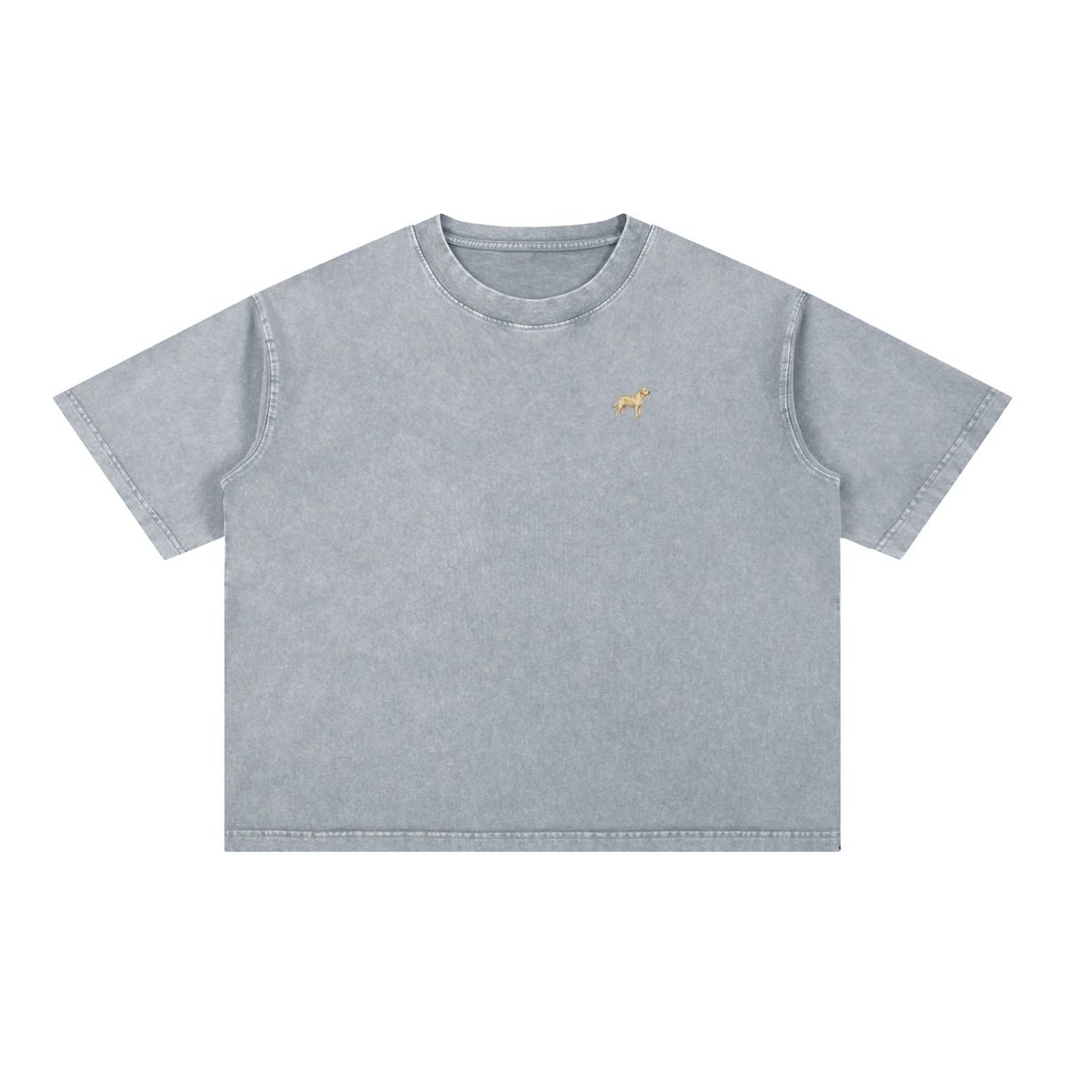 Labrador t-shirt in Light Grey with a small embroidered-look Labrador on the left chest