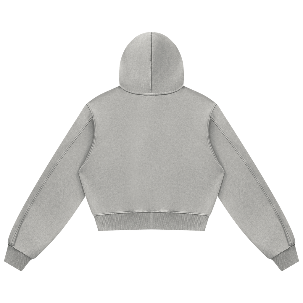 Plain back of the German Shepherd zip hoodie in Light Grey