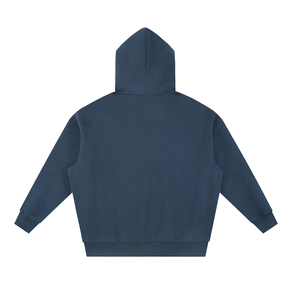 Plain back of the German Shepherd boxy hoodie in Navy