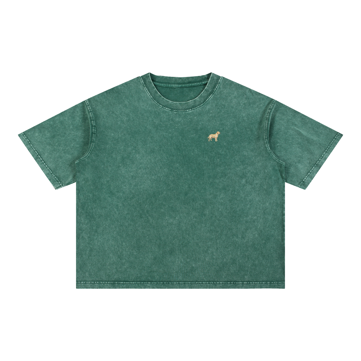 Labrador t-shirt in Bottle Green with a small embroidered-look Labrador on the left chest
