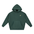 Labrador boxy hoodie in Dark Green with a small embroidered-look Labrador on the left chest