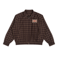 Check Harrington jacket with a faded Union Jack badge on the chest