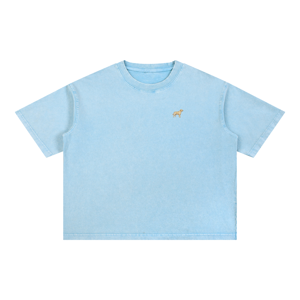 Labrador t-shirt in Sky Blue with a small embroidered-look Labrador on the left chest