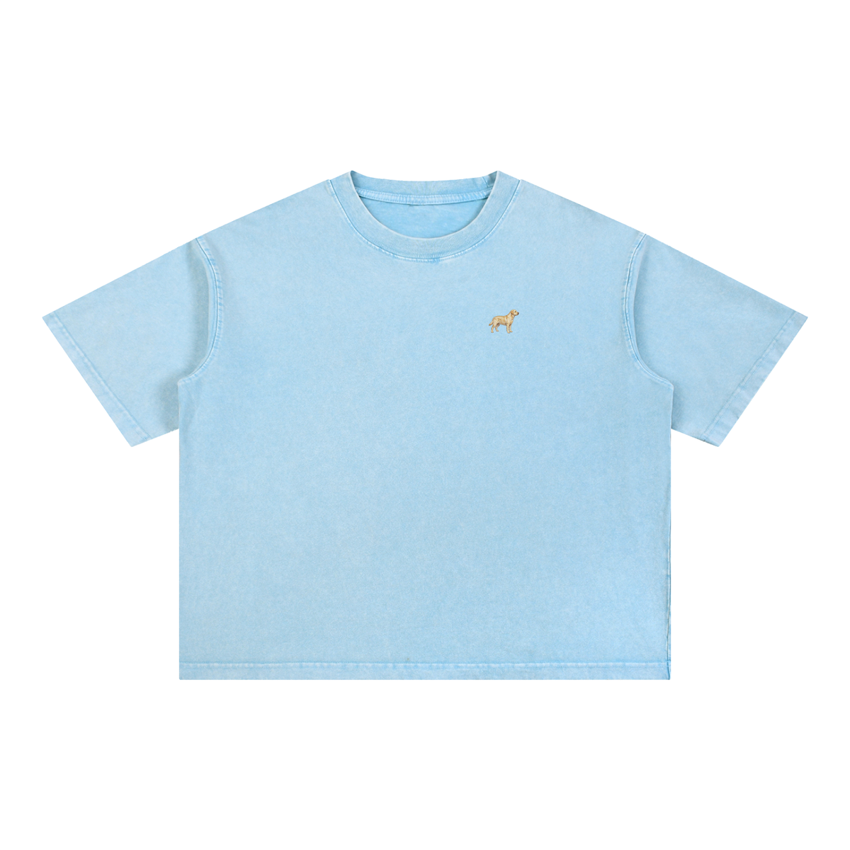 Labrador t-shirt in Sky Blue with a small embroidered-look Labrador on the left chest