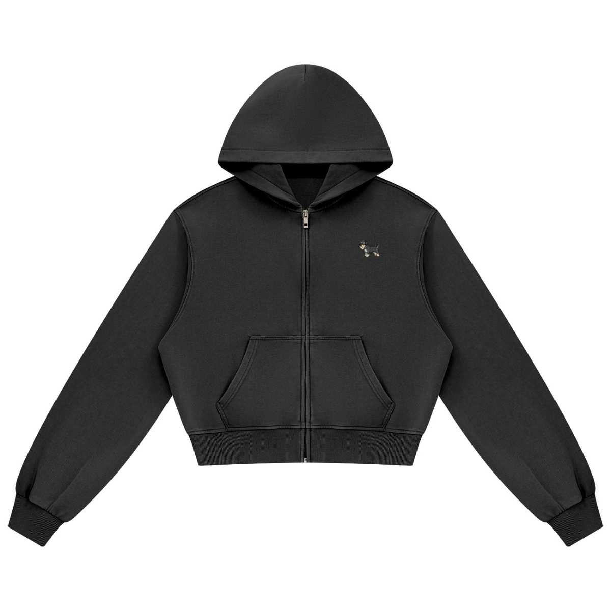 Miniature schnauzer zip hoodie in Black