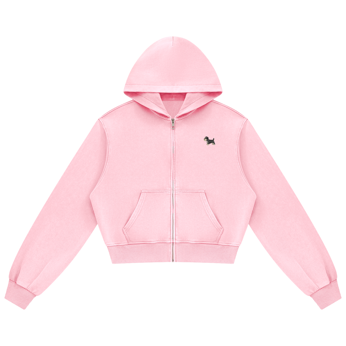 Miniature schnauzer zip hoodie in Pink