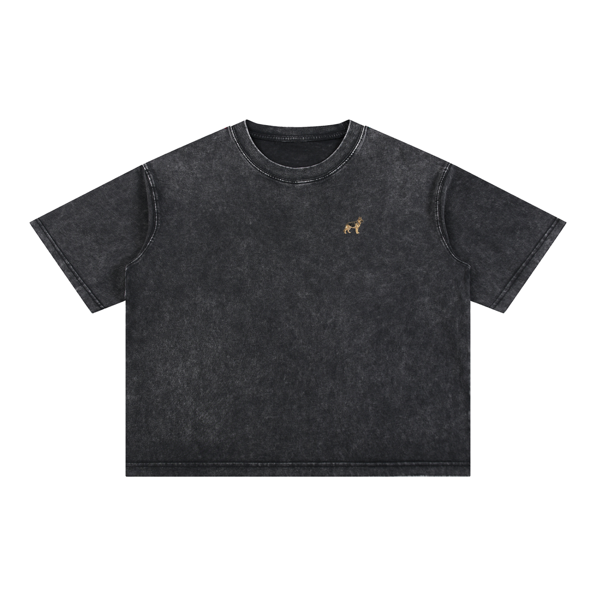 German Shepherd t-shirt in Black with a small embroidered-look German Shepherd on the left chest