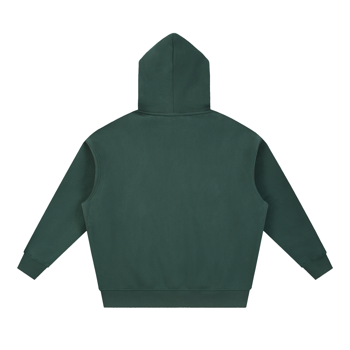 Plain back of the Labrador boxy hoodie in Dark Green