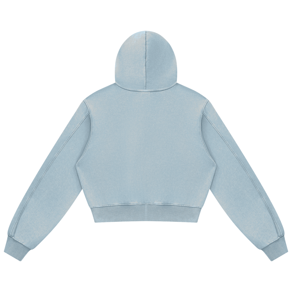 Plain back of the Labrador zip hoodie in Haze Blue