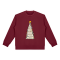 Christmas jumper printed with a Christmas tree made from building plans with a hard hat on top